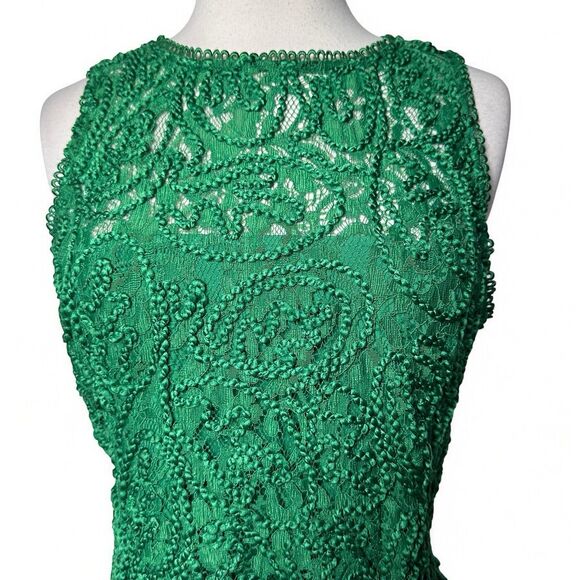 White House Black Market Green Lace Blouse - Picture 2 of 14